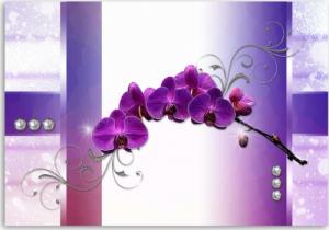 CaroGroup OBRAZ DO SALONU Orchidea Storczyk Fiolet 100x70 1