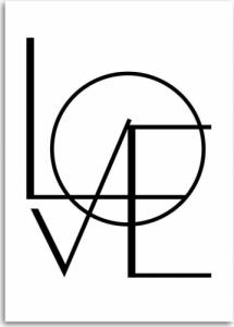 CaroGroup OBRAZ NA PŁÓTNIE Napis Typografia Love 70x100 1