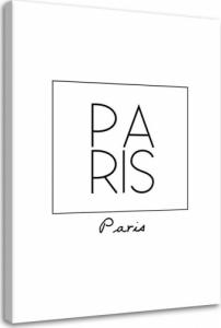 CaroGroup OBRAZ DO BIURA z Napisem Paryż czarno biały 70x100 1