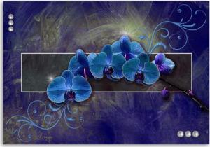 CaroGroup OBRAZ NA PŁÓTNIE Storczyki Kwiat Błękitny 100x70 1