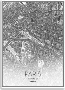 CaroGroup OBRAZ NA PŁÓTNIE DO BIURA Paryż Plan Miasta 70x100 1