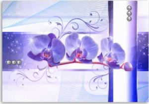 CaroGroup OBRAZ NA PŁÓTNIE Orchidea Kwiaty Fioletowy 100x70 1