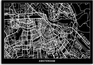 CaroGroup OBRAZ DO BIURA Amsterdam Plan Miasta 100x70 1