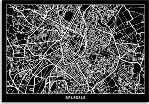 CaroGroup OBRAZ NA PŁÓTNIE Bruksela Plan Miasta 100x70 1