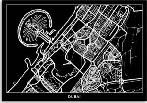 CaroGroup OBRAZ NA PŁÓTNIE Dubaj Plan Miasta 100x70 1