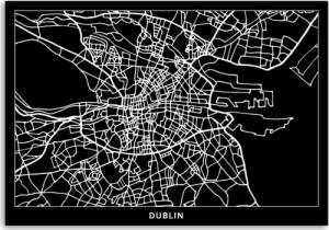 CaroGroup OBRAZ NA PŁÓTNIE Dublin Plan Miasta 100x70 1