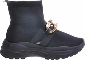 Wysokie trampki z łańcuchem Czarne /F2-2 11092 W392/ 36 3