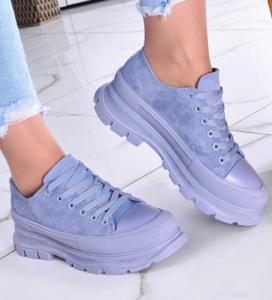 Pantofelek24 Niebieskie buty damskie na platformie /F6-3 11469 W203/ 40 2