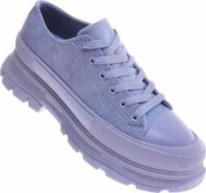 Pantofelek24 Niebieskie buty damskie na platformie /F6-3 11469 W203/ 40 4
