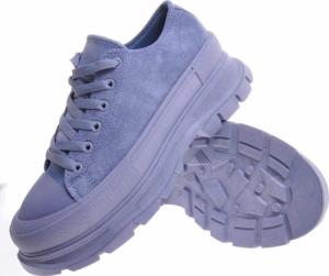 Pantofelek24 Niebieskie buty damskie na platformie /F6-3 11469 W203/ 40 6