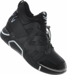 Modne damskie trampki sneakersy na koturnie Czarne /E8-2 7640 S797/ 36 3
