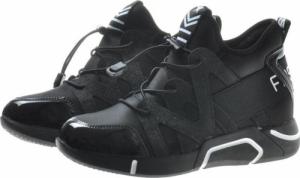 Modne damskie trampki sneakersy na koturnie Czarne /E8-2 7640 S797/ 36 4