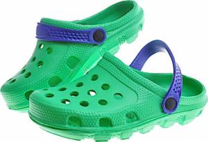 Pantofelek24 Gumowe klapki Zielone z paskiem /D8-1 10868 S097/ 31 4