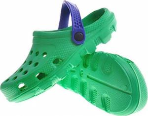 Pantofelek24 Gumowe klapki Zielone z paskiem /D8-1 10868 S097/ 31 5