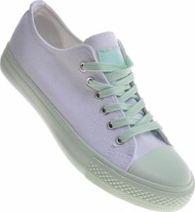 Biało miętowe trampki damskie z tkaniny /A10-1 10892 W195/ 39 4
