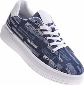 Granatowe trampki creepersy z wiązaniami /D4-3 11080 W204/ 39 3