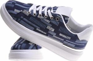 Granatowe trampki creepersy z wiązaniami /D4-3 11080 W204/ 39 6