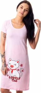 Pantofelek24 Różowa koszulka nocna z kotkiem /H2-K46 11064 S192/ L 1