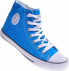 Wysokie niebieskie trampki /F2-1 11089 T100/ 38 5