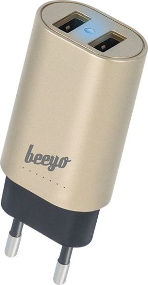 Ładowarka Beeyo Beeyo Ładowarka sieciowa 3,4A DOUBLE USB WALL CHARGER złota - GSM016302 1