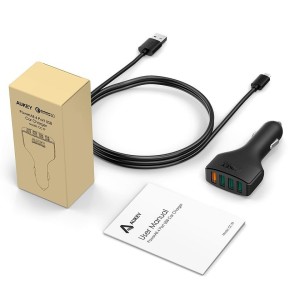 Ładowarka Aukey samochodowa ultraszybka 4xUSB 3.0 10.2A 54W + kabel micro USB 1m (CC-T9) 2