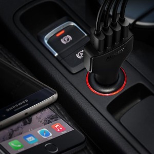 Ładowarka Aukey samochodowa ultraszybka 4xUSB 3.0 10.2A 54W + kabel micro USB 1m (CC-T9) 3