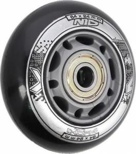 Nils Extreme PU 64x24 82A CZARNE MATOWE (4 szt.) + ABEC-9 (8 szt.) ZESTAW NILS EXTREME 2