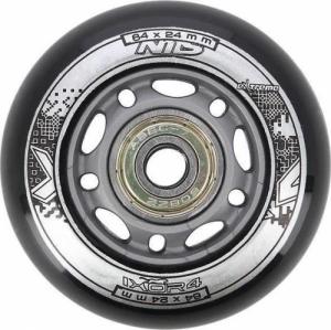 Nils Extreme PU 64x24 82A CZARNE MATOWE (4 szt.) + ABEC-9 (8 szt.) ZESTAW NILS EXTREME 3