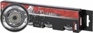 Nils Extreme PU 64x24 82A CZARNE MATOWE (4 szt.) + ABEC-9 (8 szt.) ZESTAW NILS EXTREME 4