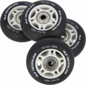 Nils Extreme PU 70x24 82A CZARNE MATOWE (4 szt.) + ABEC-9 (8 szt.) ZESTAW NILS EXTREME 1