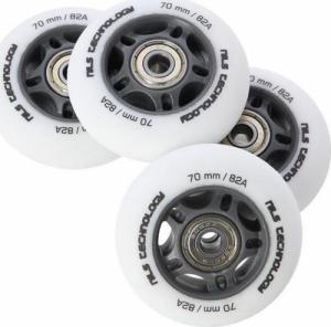 Nils Extreme PU 70x24 82A BIAŁE MATOWE (4 szt.) + ABEC-9 (8 szt.) ZESTAW NILS EXTREME 3