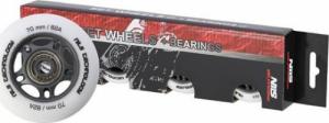Nils Extreme PU 70x24 82A BIAŁE MATOWE (4 szt.) + ABEC-9 (8 szt.) ZESTAW NILS EXTREME 4