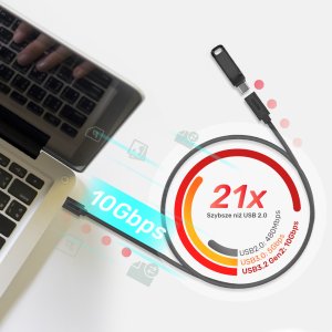 Kabel USB Unitek USB-C - USB-C 1.5 m Czarny (C14086BK-1.5M) 3