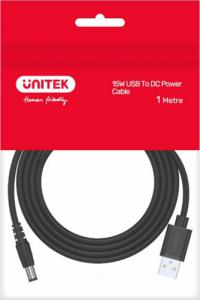 Kabel USB Unitek USB-A - DC 3.5 mm 1 m Czarny (Y-C495BK) 5