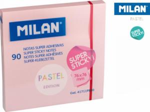 Milan KARTECZKI SAMOPRZYLEPNE RÓŻOWE MILAN SUPER STICKY PASTEL 76 X 76, 90 SZTUK 1