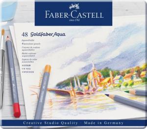 Faber-Castell KREDKI AKWARELOWE GOLDFABER AQUA FABER-CASTELL 48 KOLORÓW OPAKOWANIE METALOWE 1