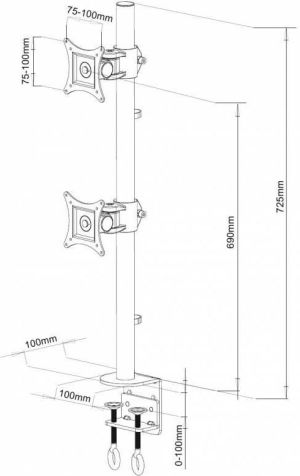 Techly Uchwyt biurkowy na 2 monitory 13" - 27" (ICA-LCD 350-D) 3