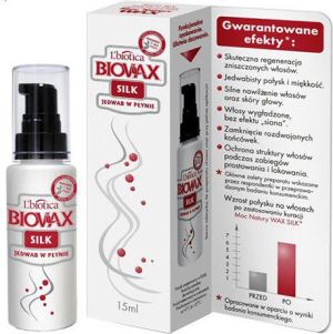 Lbiotica  BIOVAX Jedwab do włosów w płynie SILK 15ml 1