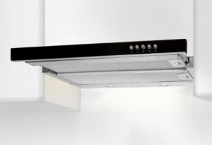 Okap Akpo Okap podszafkowy teleskopowy AKPO WK-7 LIGHT GLASS 60 INOX CZARNY (265,5 m3/h 600mm kolor inox, front czarne szkło) 2