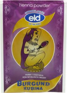 ELD (KOSMETYKA NATURALNA) ELD Burgund Rubina, farba i odżywka koloryzująca włosy w proszku 25 g 1