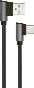 Kabel USB V-TAC USB-A - USB-C 1 m Czarno-srebrny (SKU 8638) 1