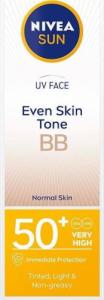 Nivea Sun UV Face Even Skin Tone BB nawilżający krem do twarzy BB z bardzo wysoką ochroną SPF50+ 50ml 1