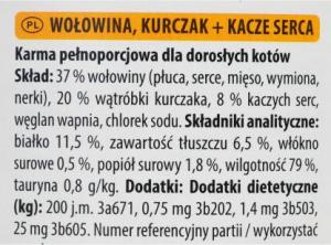 Animonda Karma Carny Adult smak: wołowina, kurczak i kacze serca - mokra karma dla kota - 800g 2