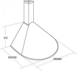 Okap Akpo Okap kominowy AKPO WK-5 RONDO TURBO 50 INOX (500mm stal nierdzewna) 2