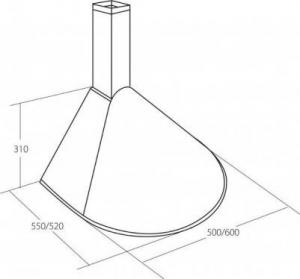 Okap Akpo Okap kominowy AKPO WK-5 RONDO TURBO 60 BIAŁY (159,7 m3/h 600mm kolor biały) 4