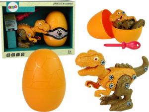LeanToys Zestaw Dinozaur Tyranozaur Rex z Jajkiem DIY Śrubokręt Pomarańczowy 1