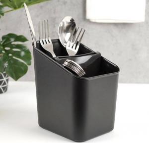 Vilde Ociekacz stojak koszyk pojemnik na sztućce przybory kuchenne organizer kuchenny czarny 2