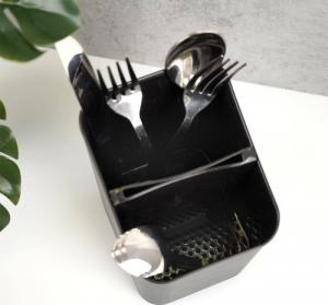 Vilde Ociekacz stojak koszyk pojemnik na sztućce przybory kuchenne organizer kuchenny czarny 4