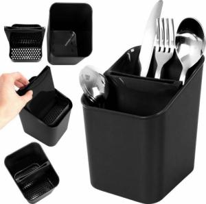 Vilde Ociekacz stojak koszyk pojemnik na sztućce przybory kuchenne organizer kuchenny czarny 9