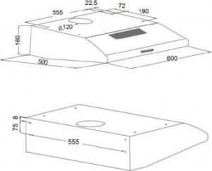 Okap Akpo Okap podszafkowy AKPO WK-7 P 3060 SZARY (159,8 m3/h 600mm kolor szary) 3